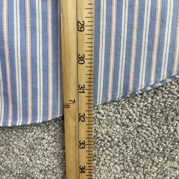 Brooks Brothers Regent Dress Shirt Men’s 16 1/2 Blue Striped Button Up Cotton - Picture 11 of 12